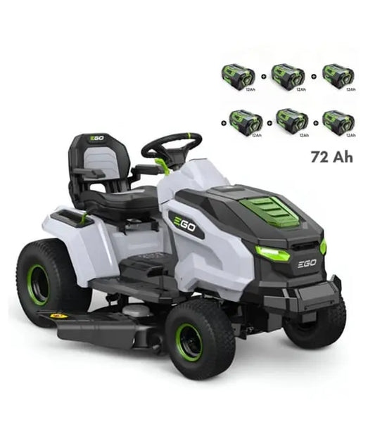 Tondeuse tracteur à batterie coupe 107 cm, 6 batteries 12Ah et chargeur 1600W - EGO TR4201E JARDINS LOISIRS