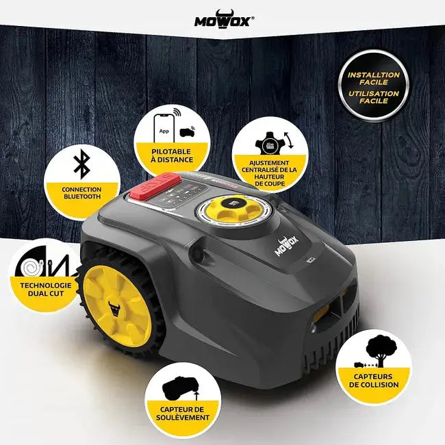 Robot Tondeuse Mowox 20V/2,5Ah - 18 cm de coupe - Bluetooth - Appli Smartphone pour programmation - jardins jusqu'à 750m² JARDINS LOISIRS