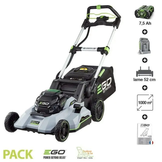 Tondeuse à gazon tractée Ego Power double lame 52 cm batterie 7,5Ah chargeur rapide inclus LM2135E-SP JARDINS LOISIRS