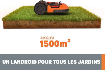 Robot tondeuse WORX L1500 wr153e wifi, 1500 m² JARDINS LOISIRS