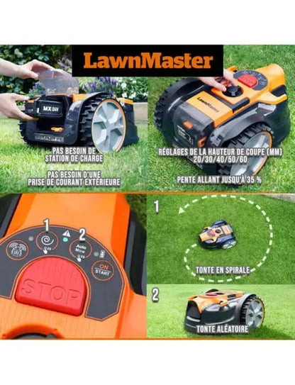 KIT ROBOT TONDEUSE AUTONOME SANS FIL PÉRIMÉTRIQUE + COUPE BORDURES 24V JARDINS LOISIRS