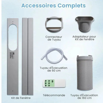 COSTWAY 5 en 1 R290 Climatiseur Mobile 9000 BTU, Refroidissement Chauffage, Déshumidificateur, Contrôle via APP WiFi, Minuterie 24h JARDINS LOISIRS