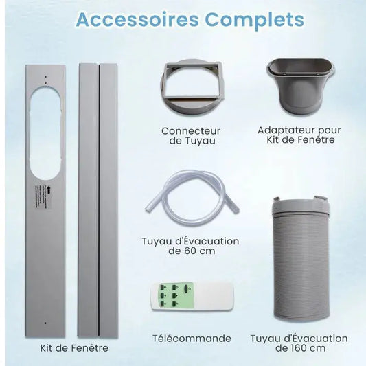 COSTWAY 5 en 1 R290 Climatiseur Mobile 9000 BTU, Refroidissement Chauffage, Déshumidificateur, Contrôle via APP WiFi, Minuterie 24h JARDINS LOISIRS