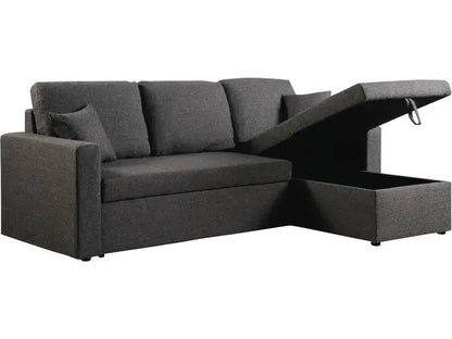 Canapé d'angle convertible/ réversible avec coffre "Alain" - 3 places - Gris JARDINS LOISIRS
