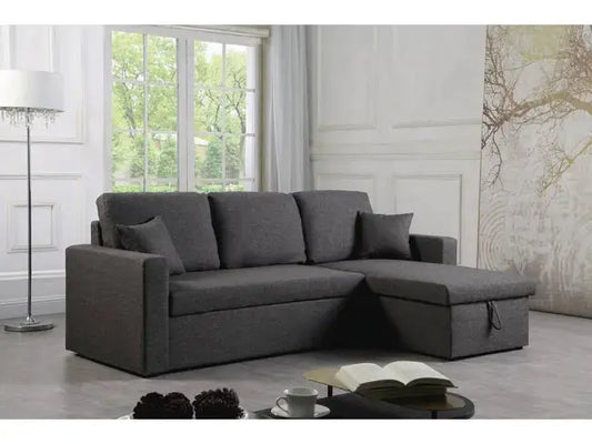 Canapé d'angle convertible/ réversible avec coffre "Alain" - 3 places - Gris JARDINS LOISIRS