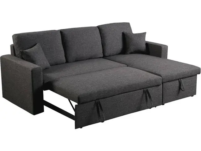 Canapé d'angle convertible/ réversible avec coffre "Alain" - 3 places - Gris JARDINS LOISIRS