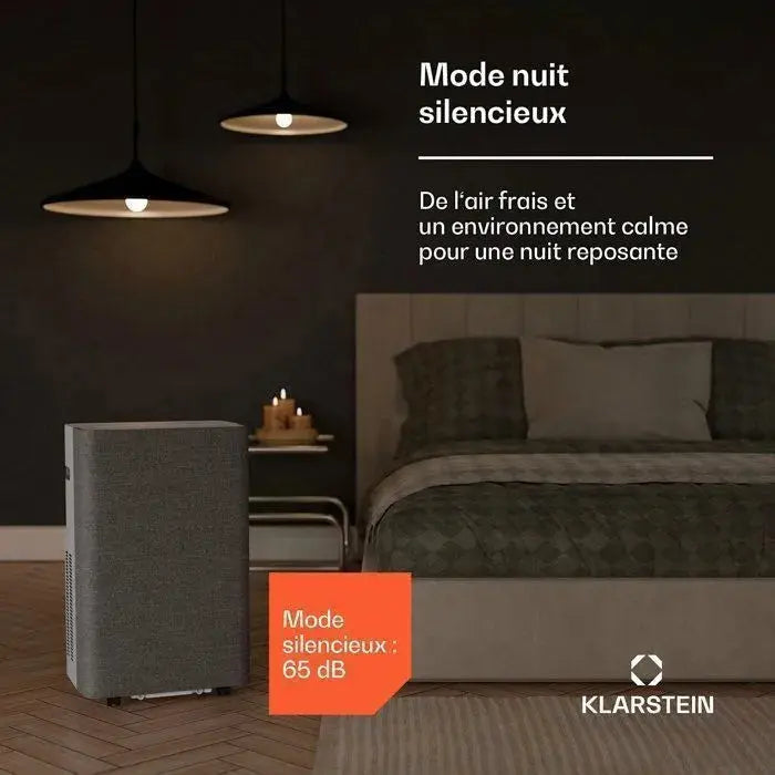 Klarstein AireLux Climatiseur mobile Smart 14000 BTU 390 m³/h Ventilateur déshumidificateur Contrôle par app jusqu'à 30 m² Gris JARDINS LOISIRS