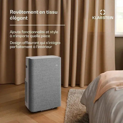 Klarstein AireLux Climatiseur mobile Smart 14000 BTU 390 m³/h Ventilateur déshumidificateur Contrôle par app jusqu'à 30 m² Gris JARDINS LOISIRS