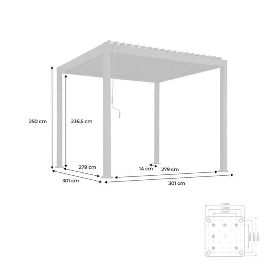 Pergola bioclimatique aluminium coloris bois Triomphe 3x3 m lames orientables TRIOMPHE 3X3M V2 JARDINS LOISIRS