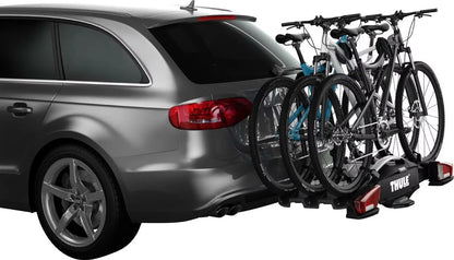 Porte-Vélos sur Boule d'Attelage Thule VeloCompact Prise 13 Broches - 3 Vélos (Compatible E-Bikes) Noir Argent JARDINS LOISIRS