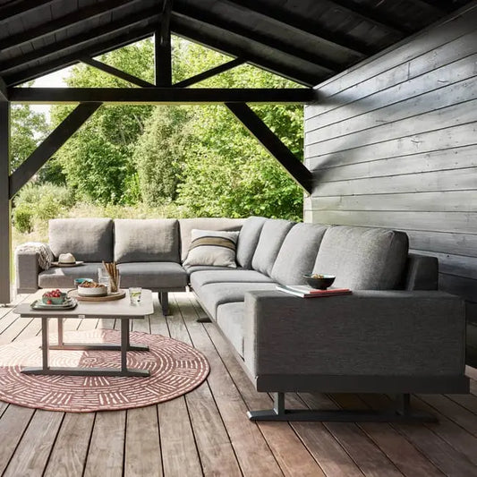 Salon de jardin d'angle 5 places gris JARDINS LOISIRS