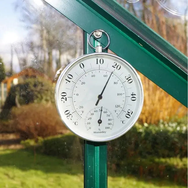 Serre carrée Jade 6.05m² en aluminium laqué vert et verre trempé avec base JARDINS LOISIRS