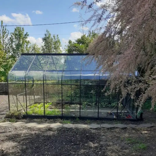 Serre de jardin Supreme verre trempé 11,4 m² + embase - Halls JARDINS LOISIRS