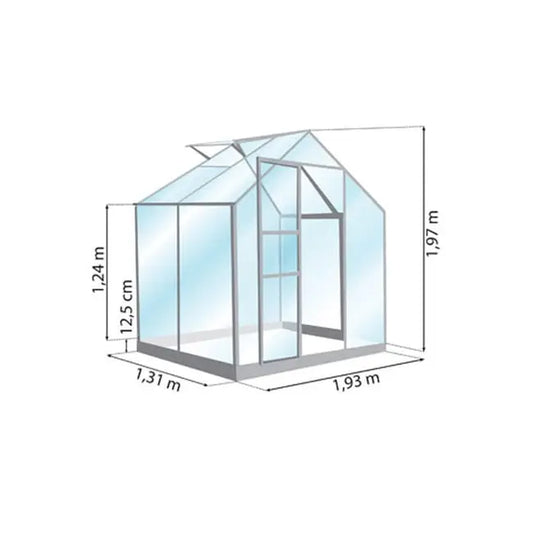 Serre de jardin aluminium et verre trempé LAMS Allium Venus 2500 alu, 2,528 m² JARDINS LOISIRS