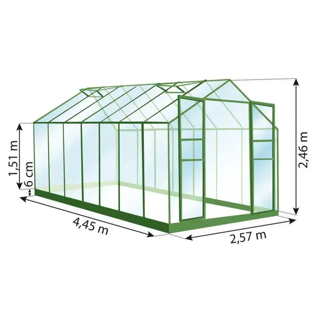 Serre de jardin en verre trempé LAMS laurus uranus, 11.4 m² JARDINS LOISIRS
