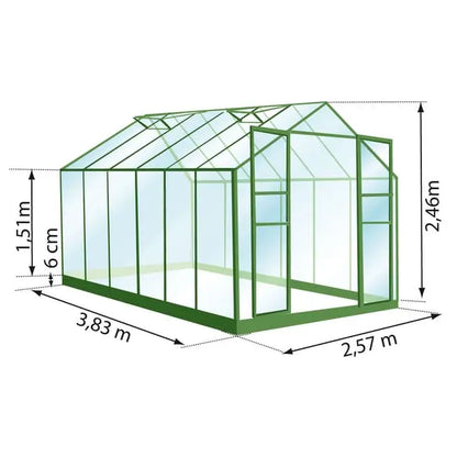 Serre de jardin en verre trempé LAMS laurus uranus, 9.8 m² VERTS LOISIRS