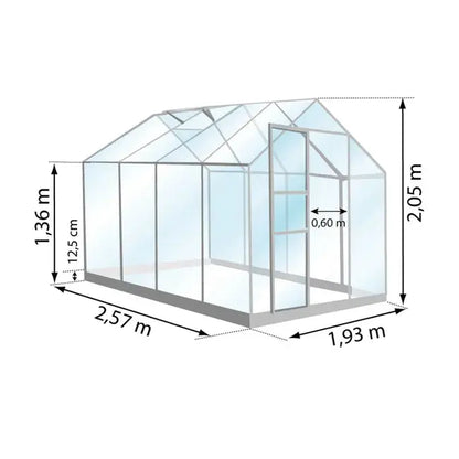Serre fixe en verre trempé Allium venus, 5 m² LAMS JARDINS LOISIRS