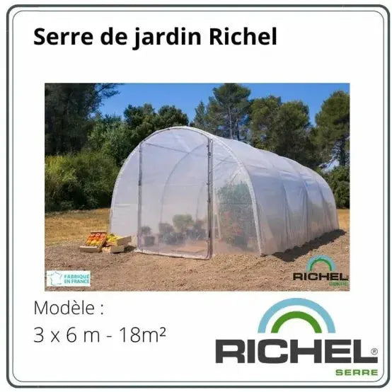 Serre maraîchère acier galvanisé polyéthylène anti-UV 3x6x2m - Richel JARDINS LOISIRS