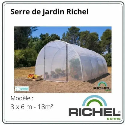 Serre maraîchère acier galvanisé polyéthylène anti-UV 3x6x2m - Richel JARDINS LOISIRS