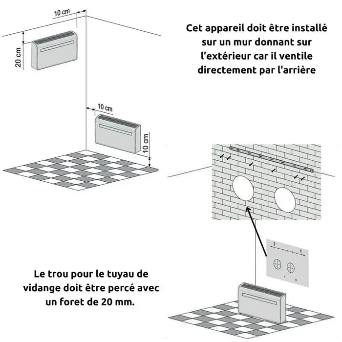 VOLTMAN Climatiseur Connecté Monobloc 10000 Btu - 2,93kw - 36 M² - Inverter Réversible Blanc - Classe A JARDINS LOISIRS