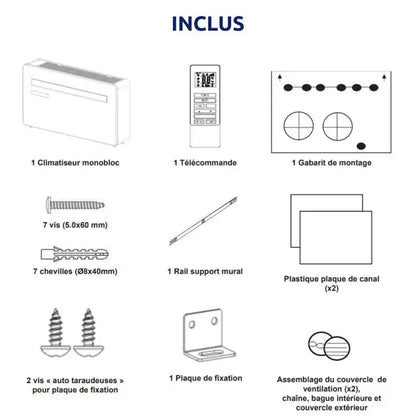 VOLTMAN Climatiseur Connecté Monobloc 10000 Btu - 2,93kw - 36 M² - Inverter Réversible Blanc - Classe A JARDINS LOISIRS
