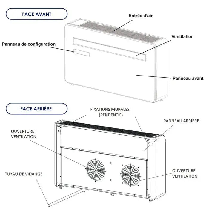 VOLTMAN Climatiseur Connecté Monobloc 10000 Btu - 2,93kw - 36 M² - Inverter Réversible Blanc - Classe A JARDINS LOISIRS