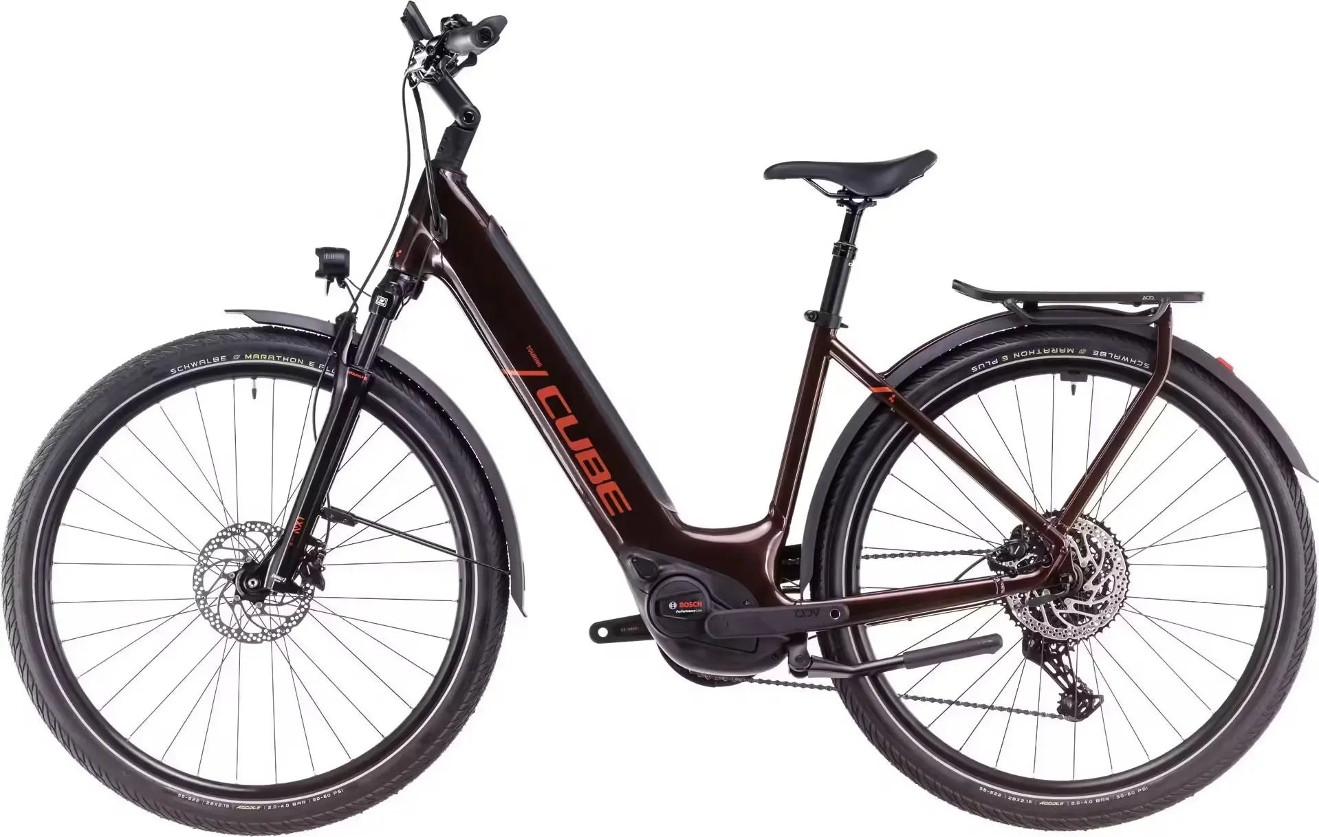 VTC Électrique Cube Touring Hybrid Pro 625 Easy Entry Shimano Cues 11V 625 Wh 700 mm Marron Orange Cinnamon 2025 JARDINS LOISIRS