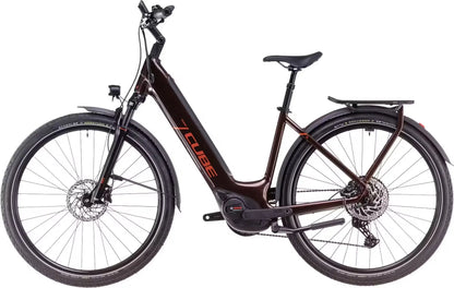 VTC Électrique Cube Touring Hybrid Pro 625 Easy Entry Shimano Cues 11V 625 Wh 700 mm Marron Orange Cinnamon 2025 JARDINS LOISIRS