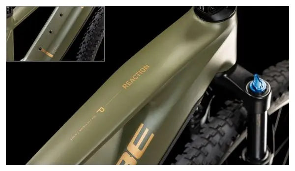 VTT Électrique Semi-Rigide Cube Reaction Hybrid Pro 600 Shimano Deore/Deore XT 12V 600 Wh 29'' Vert Dusty Olive 2025 JARDINS LOISIRS