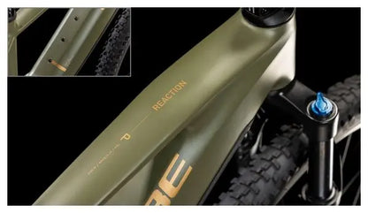 VTT Électrique Semi-Rigide Cube Reaction Hybrid Pro 600 Shimano Deore/Deore XT 12V 600 Wh 29'' Vert Dusty Olive 2025 JARDINS LOISIRS