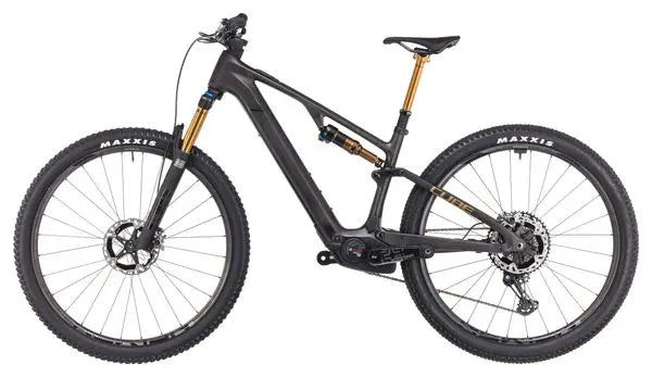 VTT Électrique Tout-Suspendu Cube AMS Hybrid One44 C:68X SLT 400X Shimano XTR 12V 400 Wh 29'' Gris Carbon Or 2025 JARDINS LOISIRS