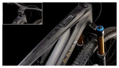 VTT Électrique Tout-Suspendu Cube AMS Hybrid One44 C:68X SLT 400X Shimano XTR 12V 400 Wh 29'' Gris Carbon Or 2025 JARDINS LOISIRS
