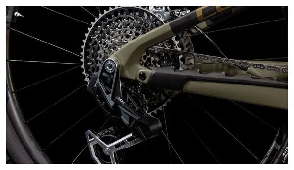VTT Électrique Tout-Suspendu Cube AMS Hybrid One44 C:68X Super TM 400X Sram XX Eagle AXS 12V 400 Wh 29'' Vert Dusty Olive 2025 JARDINS LOISIRS