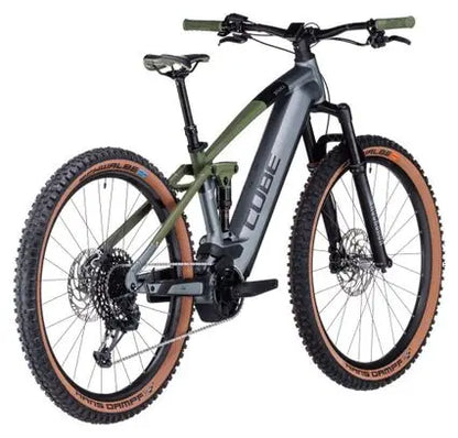 VTT Électrique Tout-Suspendu Cube Stereo Hybrid 120 TM 750 Sram GX Eagle 12V 750 Wh 29'' Gris Flash Vert Olive JARDINS LOISIRS