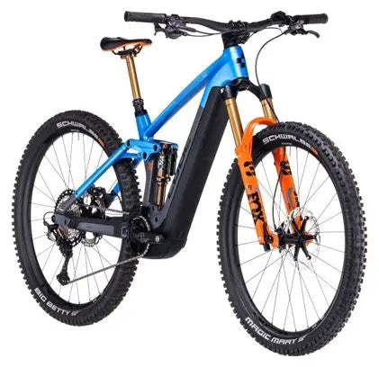 VTT Électrique Tout-Suspendu Cube Stereo Hybrid 140 HPC Actionteam 750 Shimano XT 12V 750 Wh 27.5'' Bleu Gris Actionteam JARDINS LOISIRS