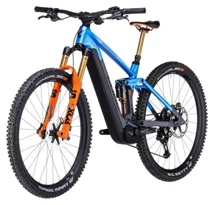 VTT Électrique Tout-Suspendu Cube Stereo Hybrid 140 HPC Actionteam 750 Shimano XT 12V 750 Wh 27.5'' Bleu Gris Actionteam JARDINS LOISIRS