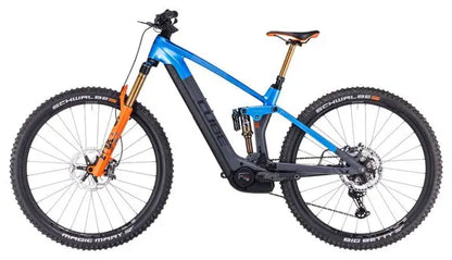 VTT Électrique Tout-Suspendu Cube Stereo Hybrid 140 HPC Actionteam 750 Shimano XT 12V 750 Wh 27.5'' Bleu Gris Actionteam JARDINS LOISIRS