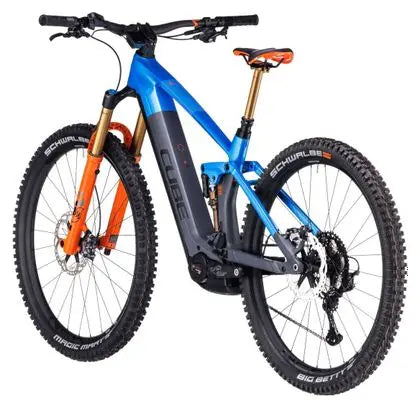 VTT Électrique Tout-Suspendu Cube Stereo Hybrid 140 HPC Actionteam 750 Shimano XT 12V 750 Wh 27.5'' Bleu Gris Actionteam JARDINS LOISIRS