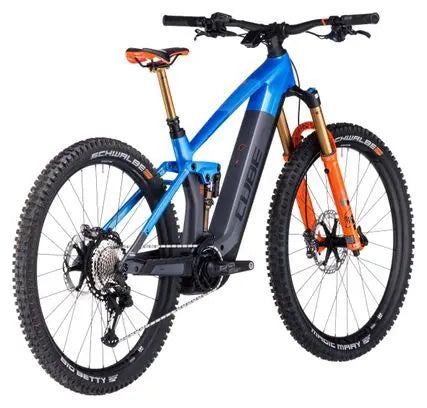 VTT Électrique Tout-Suspendu Cube Stereo Hybrid 140 HPC Actionteam 750 Shimano XT 12V 750 Wh 27.5'' Bleu Gris Actionteam JARDINS LOISIRS