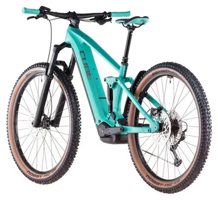 VTT Électrique Tout-Suspendu Cube Stereo Hybrid One44 EX 800 Shimano Deore/Deore XT 12V 800 Wh 29'' Bleu Scuba 2025 JARDINS LOISIRS