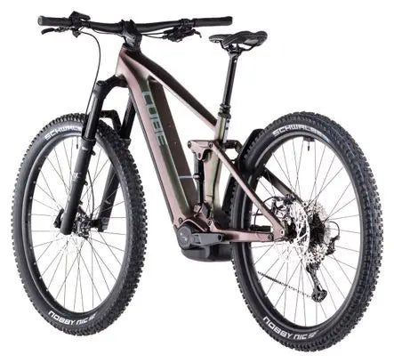 VTT Électrique Tout-Suspendu Cube Stereo Hybrid One44 EXC 800 Shimano Deore XT 12V 800 Wh 29'' Vert Orange Stellar Shiftiris 2025 JARDINS LOISIRS