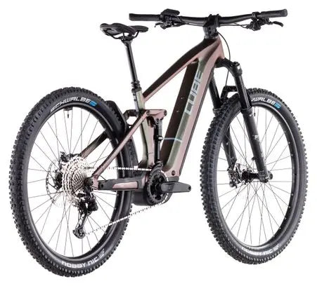 VTT Électrique Tout-Suspendu Cube Stereo Hybrid One44 EXC 800 Shimano Deore XT 12V 800 Wh 29'' Vert Orange Stellar Shiftiris 2025 JARDINS LOISIRS