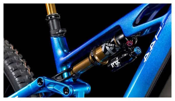 VTT Électrique Tout-Suspendu Cube Stereo Hybrid One44 HPC AT 800 Sram X0 Eagle AXS 12V 800 Wh 27.5'' Bleu Actionteam 2025 JARDINS LOISIRS