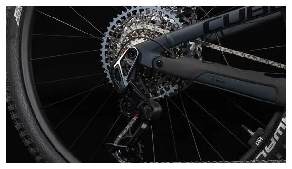 VTT Électrique Tout-Suspendu Cube Stereo Hybrid One44 HPC AT 800 Sram X0 Eagle AXS 12V 800 Wh 29'' Gris Carbon Noir 2025 JARDINS LOISIRS