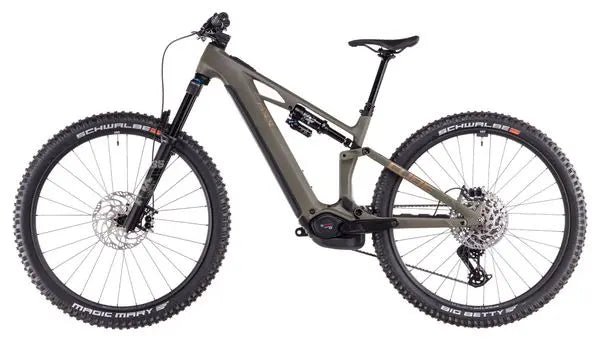 VTT Électrique Tout-Suspendu Cube Stereo Hybrid One44 HPC TM 800 Sram GX Eagle AXS 12V 800 Wh 29'' Vert Dusty Olive 2025 JARDINS LOISIRS