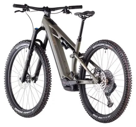 VTT Électrique Tout-Suspendu Cube Stereo Hybrid One44 HPC TM 800 Sram GX Eagle AXS 12V 800 Wh 29'' Vert Dusty Olive 2025 JARDINS LOISIRS