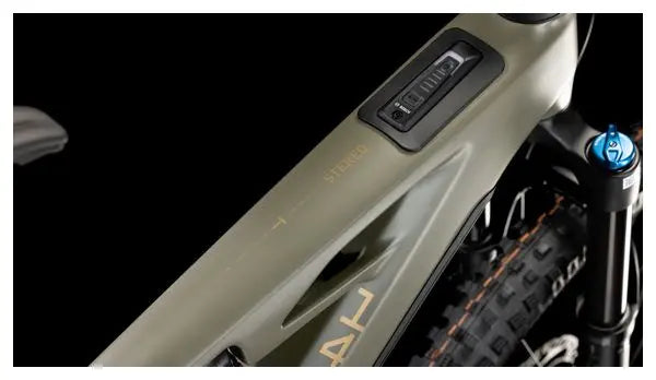 VTT Électrique Tout-Suspendu Cube Stereo Hybrid One44 HPC TM 800 Sram GX Eagle AXS 12V 800 Wh 29'' Vert Dusty Olive 2025 JARDINS LOISIRS