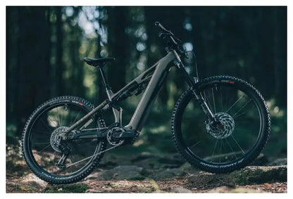 VTT Électrique Tout-Suspendu Cube Stereo Hybrid One77 HPC TM 800 Sram GX Eagle AXS 12V 800 Wh 29''/27.5'' Vert Dusty Olive 2025 JARDINS LOISIRS