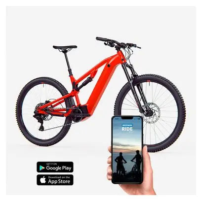 VTT Électrique Tout-Suspendu Rockrider E-Expl 520 S Microshift Advent 10V 500Wh 29'' Rouge Vif 2024 JARDINS LOISIRS