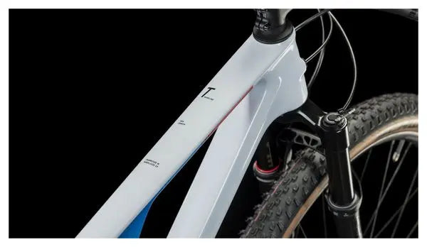 VTT Tout-Suspendu Cube AMS Zero99 C:68X SLX 29 Sram GX Eagle AXS 12V 29'' Blanc Bleu Teamline JARDINS LOISIRS